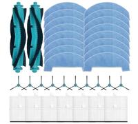 Kit de pièces de rechange pour aspirateur robot Lubluelu L15 et BPMIO B15/B15 Plus - Comprend 2 brosses à rouleaux, 14, 16 serpillères, 10 brosses latérales