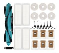 Kit de pièces de rechange pour aspirateur robot pour Cecotec pour Conga 11090, brosse à rouleau, chiffon serpillère, filtre, sacs à poussière, brosses latérales + brosses de nettoyage (27 pièces)