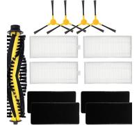 Kit de pièces de rechange pour aspirateur robot Tesvor et Neatsvor - Accessoires compatibles avec Tesvor X500 Pro, M1, T8, S6 et Neatsvor X500, X600 - 1 rouleau à brosse, 4 filtres, 4 brosses