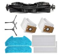 Kit de pièces de rechange pour aspirateurs robots Redkey R10 - Comprend 1 brosse principale à rouleau, 2 filtres HEPA, 2 serpillères, 2 sacs à poussière, 2 brosses latérales