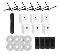 Kit de pièces de rechange pour Deebot X2 avec brosse principale en caoutchouc, 6 brosses latérales, 4 filtres à charbon actif, 6 sacs à poussière et 8 chiffons de nettoyage