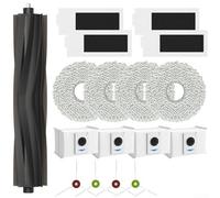 Kit de pièces de rechange pour ECOVACS pour T20 pour aspirateur robot Omni Max Pro Brosse principale, brosses latérales, filtres, sacs d'aspirateur, tampons de serpillère, chiffons - Kit d'entretien
