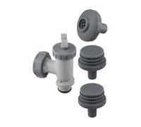 Kit de pièces de rechange pour jet d'air de piscine hors sol Intex 26004E - Valve à piston avec joint torique, connecteurs de filtre, grilles et panier compatible avec les raccords de 3,2 cm et la