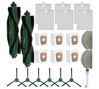 Kit de pièces de rechange pour Roomba 104 105 ForVac 105 105 Plus Aspirateur Brosse à rouleaux Filtre Sac à poussière Lingettes Balai Brosses latérales Entretien facile pour animaux de compagnie