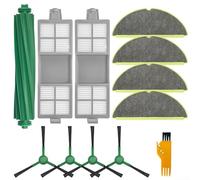 Kit de pièces de rechange pour Roomba 205 avec brosse principale, brosses latérales, filtres HEPA et serpillères en microfibre compatible avec DustCompactor et pour les modèles Combo (A)