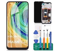 Kit de pièces de réparation pour écran tactile Realme C31 2022 pour écran tactile Realme C31 RMX3501 avec cadre (noir)