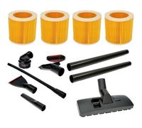 Kit de Pièces Détachées pour Aspirateur Kärcher WD 3, Set de buses et de brosses, Suceur, Cartouches filtrantes Prolongateur de