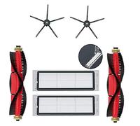 Kit de pièces d'usure d'origine compatible avec Xiaomi MI Robot Roborock S50, S51, S55 S5Max, S6 & S6 MaxV Pièces de rechange Filtre Lavable Brosse principale en silicone Lot économique (S5 Max & S6