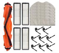 Kit de pièces pour aspirateur robot compatible avec Xiaomi S40/OV81, y compris brosse principale, brosses latérales, filtres, chiffons à franges pour nettoyage complet du sol de la maison (B)