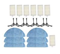 Kit de pièces pour aspirateur ZACO compatible avec V5s Pro V5x V5s V5 pour V3 pour V3s 6 filtres 6 serpillères 8 brosses latérales pour un fonctionnement fiable