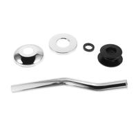 Kit de Pièces pour Urinoir avec Tube Coudé, Rallonge de Chasse | Acier Inoxydable et Caoutchouc, 20x4,7x4,7cm, Argenté, Rénovation Salle de Bain