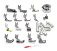 Kit de pied presseur pour machine à coudre industrielle, ensemble de 19 pièces, compatible avec Singer 188K 181D 195K 196K, JUKI DDL-5550 DDL-5600 DDL-8300 DDL-8500