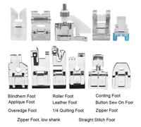 Kit de pieds-de-biche pour machine à coudre - Brother - 11 pièces - Métal durable - Compatible Janome