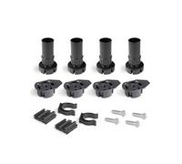 Emuca - Pieds pour meubles, pied de meuble en plastique noir avec accessoires, Lot de 4 pieds réglables de hauteur 100mm