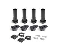 Emuca Kit de pieds de réglage pour meubles Bone, avec base de fixation, hauteur 150 mm, réglable 148-190mm, Plastique, Noir Noir G