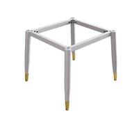 Kit de pieds de table modernes en métal pour cuisine, salle à manger - 45 cm x 45 cm x 72 cm, base élégante en or blanc pour dessus en marbre, verre ou bois, avec ventouses et vis