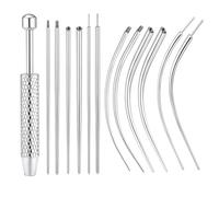 Kit de piercing conique en acier inoxydable - Pince à boule et outil d'insertion pour changer de bijoux corporels, applicateur à dos plat pour oreille, nez, lèvre, 8*62 mm, Acier inoxydable, Pas de