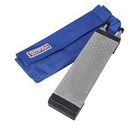Kit de pierre à aiguiser diamantée double face Faithfull - Pierre à aiguiser avec station d'accueil et étui de rangement, grain 400 g / 1000 g pour ciseaux, fers de rabot et lames - 200 x 70 mm