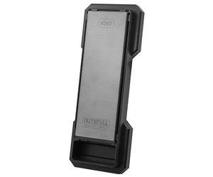 Kit de pierre à aiguiser double face diamant et céramique Faithfull - Pierre à aiguiser 360G / 1200G avec base antidérapante et bac à huile, affûteur de couteaux et d'outils - 190 x 65 mm