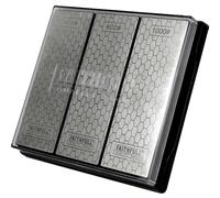 Kit de pierres à aiguiser diamantées Faithfull - Système d'affûtage 3 en 1 avec pierres à grain 400G / 600G / 1000G pour couteaux, ciseaux, outils de coupe