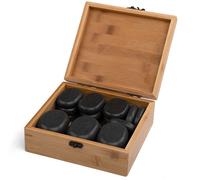 Kit De Pierres Chaudes - 100% Basalte, Puissante Capacité De Rétention De La Chaleur - Soulage Les Tensions Musculaires I 18 Pierres Livrées Dans Une Boîte En Bambou