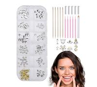 Kit de pierres dentaires réfléchissantes, kit de pierres dentaires pour les dents, bijoux de dents à faire soi-même, pierres de décoration tendance pour un sourire brillant