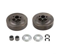 Kit de pignon de tambour d'embrayage pour tronçonneuse MS180 MS170 MS210 MS230 MS250 en acier inoxydable 3/8" 6T E-Clip Rondelles Argent 8 pièces Coupe efficace