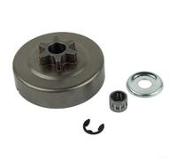 Kit de pignon en acier trempé 3/8 6T pour tronçonneuse MS170 MS180 Tambour d'embrayage avec rondelle de roulement et bague de retenue
