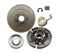 Kit de pignon Tambour d'embrayage à 6 Dents Compatible avec Les tronçonneuses 021, 023, 025, MS180, MS210, MS230 et MS250 (référence 1123, 160 2001). Comprend Un engrenage vis sans Fin Clip en E