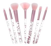 Kit de Pinceaux de Maquillage à Manche Pailleté Rose 7 Pièces