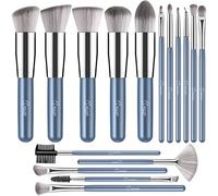 Kit de pinceaux de maquillage synthétiques de qualité supérieure pour fond de teint, poudre, blush, anti-cernes, ombres à paupières (bleu)