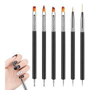 Kit de pinceaux pour la conception des ongles, pinceaux pour le - Stylo de conception de à Double extrémité, outils de peinture, 6 pièces | Outils de pointage d'ongles, pinceaux à re