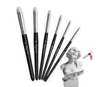 Kit de pinceaux Professionnels | 6X pinceaux d'artiste pour Acrylique, Huile et Aquarelle | Pinceaux Faits à la Main de Haute qualité pour Le plâtre et Les Croquis | Fournitures artistiques pour proj