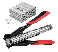Kit de pinces à anneaux porcs type C avec 2500 anneaux, outil de fixation de clôture avec mécanisme d'alimentation automatique