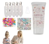 Kit de pinces à cheveux Cream Glue, Épingles à cheveux faisant un cadeau, Accessoires en épingle à cheveux faits à la main, artisanat de bricolage, épingles à cheveux de bricolage, créativité de train