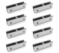 Kit de pinces à verre 180° de qualité marine, support anti-vibrations en acier inoxydable 304 avec patins en caoutchouc, installation sans perçage pour piscine/douche/balustrade côtière, lot de