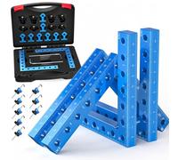 Kit de pinces d'angle droit de menuiserie professionnelles et précises à 90 degrés en aluminium CNC, 140 mm, double graduation, vis en L, pour le bricolage, l'assemblage d'armoires, boîtes et cadres