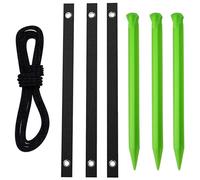 Kit de piquet avec 3 piquets, 3 sangles et corde d'ancrage pour plantes en cas de mauvais temps, système d'ancrage au sol en acier robuste pour jeunes arbres, sac de rangement inclus