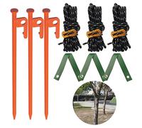 Kit de piquets d'arbre - Piquets et supports robustes pour arbres penchés - Piquet en métal pour redressement avec 3 piquets d'arbre, pour tuteur et corde d'arbre de 4 m (lot de 3)