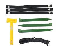 Kit de piquets pour arbres - Attache robuste, support pour arbres inclinés, pour trampoline, abri, serre, auvent, protection contre le vent et le mauvais temps, extérieur