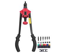 Kit de Pistolet à écrou à Riveter Pince à Riveter à Main en Acier à Haute Teneur en Carbone Riveteuse Outils de Rivetage Mandrin Clé Accessoires