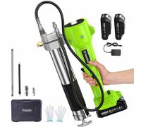 Kit de pistolet à graisse électrique Taskstar 10000 PSI avec tuyau flexible sans fil de 1 m, injecteur d'huile, machine à graisser pour batterie Makita 18V with 2X2.0Ah battery