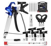 Kit de Pistolet à Peinture sans Air avec Protection de Buse, Pistolet à Peinture 3600 PSI et 5 buse pour airless, 1 Un Cas de Stockage