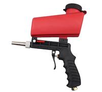 Kit de pistolet à sable pneumatique, outil de pulvérisation portable avec capacité de 9,5 kg, longueur de 25,5 cm, entrée d'air de 6,35 mm, 90 psi, débit réglable pour nettoyage de surface et