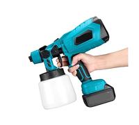 Kit de pistolet de pulvérisation 1000ML Pistolet électrique sans fil Pulvérisateur de peinture Meubles de voiture Revêtement en acier Airbrush 3 Buse Compatible avec batterie