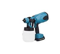 Kit de pistolet pulvérisateur 800ML Pistolet électrique sans fil Pulvérisateur de peinture portable Meubles de voiture Revêtement en acier Airbrush Compatible pour batterie 18V (1 Battery Blue)