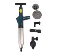 Kit de piston de toilette haute pression - Déboucheur rapide pour salle de bain, cuisine, évier et drain, pompe à air manuelle avec 6 accessoires, design sans éclaboussures