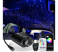 Kit de plafonnier étoilé 6 W Mini RGBW scintillant en fibre optique - 150 pièces × 0,75 mm × 2 m de fibres lumineuse en bout avec synchronisation musicale, application et télécommande - Kit de