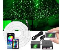 Kit de plafonnier étoilé Split Starlight - 800 pièces de fibres optiques RGBW de 0,02 pouces et 4,9 pieds pour voiture avec 4 têtes lumineuses de 16 W, moteur facile à cacher, câblage flexible