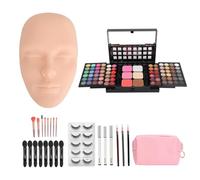 Kit de planche de maquillage 3D pour le visage, Palette complète de fard à paupières, pinceaux, cils, Eyeliner, Mannequin en Silicone (Peau claire)